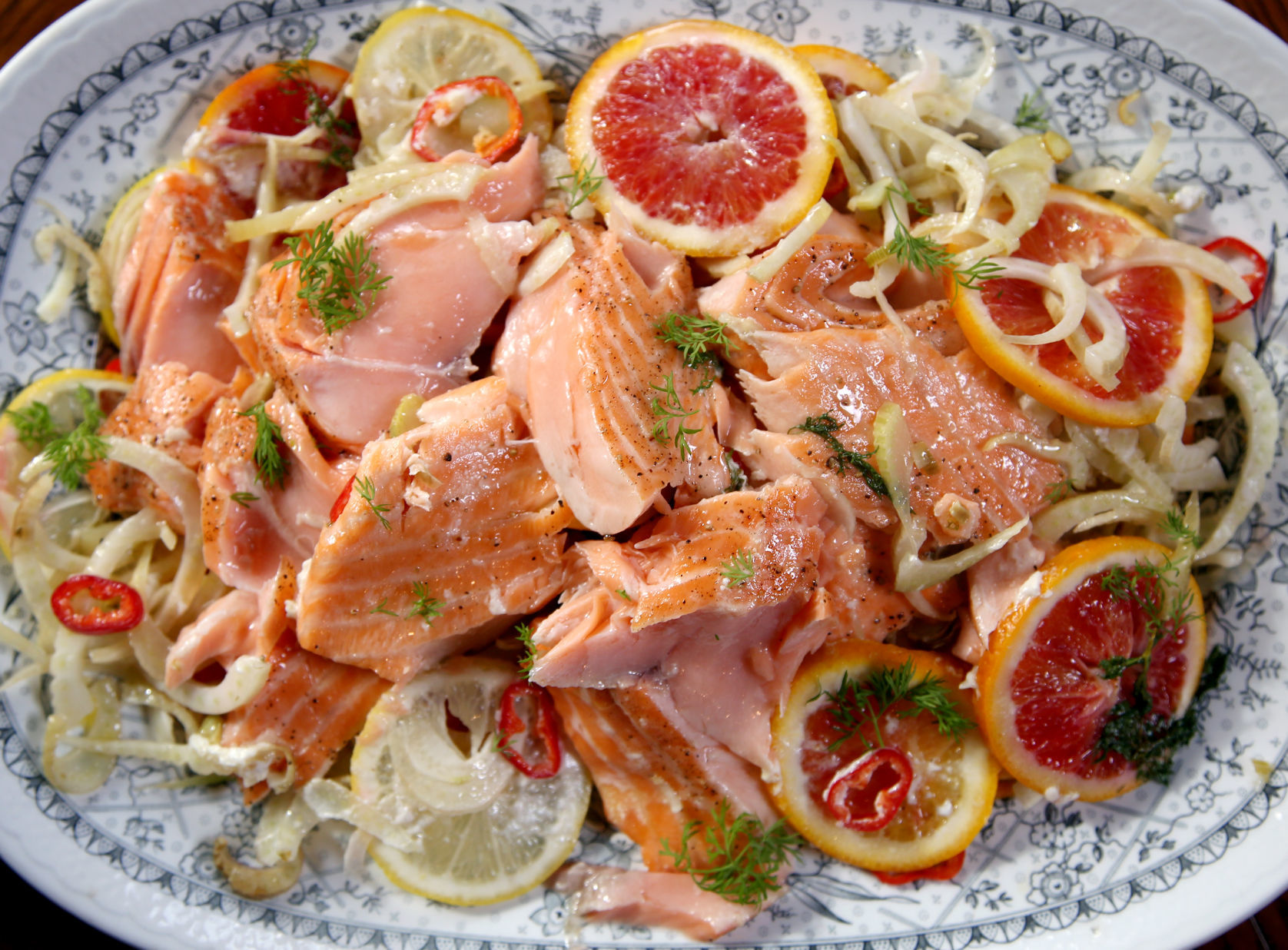 Slow-Roasted Salmon with Fennel, Citrus and Chiles